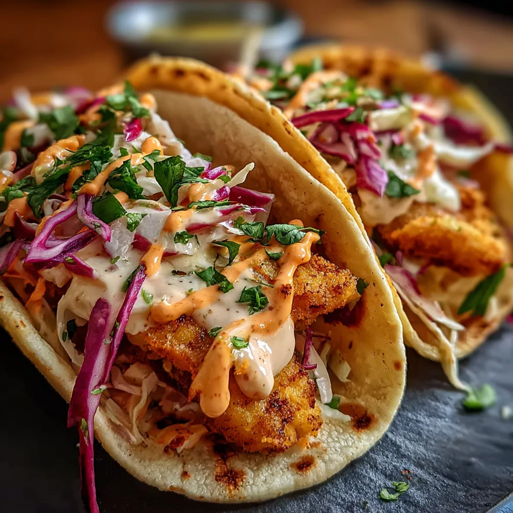 Crispy Fish Tacos with Coleslaw and Chipotle Mayo: Fresh, Crunchy, Street-Style Perfection - main view